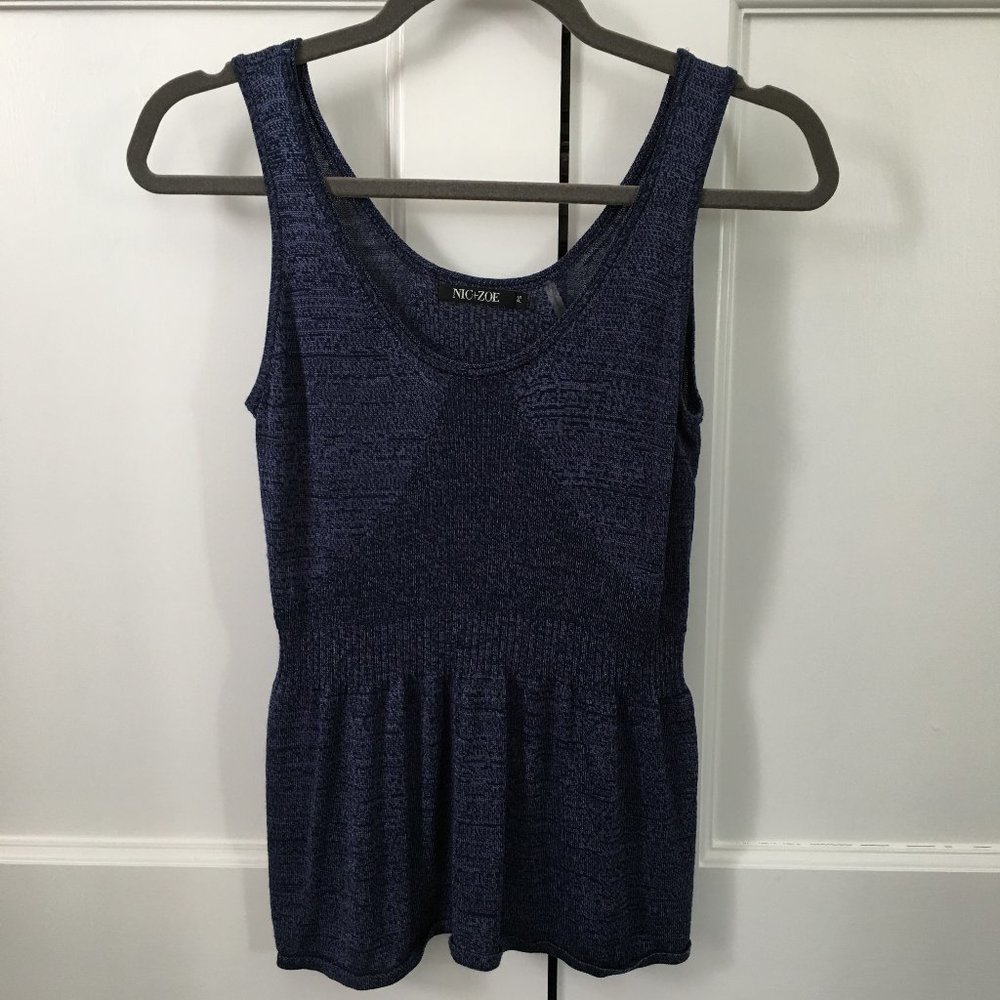 NIC + ZOE Silk Knit Peplum Tank Petite Small PS XS